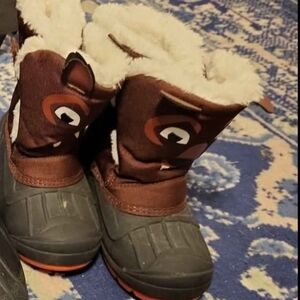 Cozy Critter Kids Snow Boots - Brown and Black